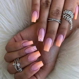 2/$30 POLISHED GRADIENT PINK 💅Press On OR Glue On Nails Full Kit